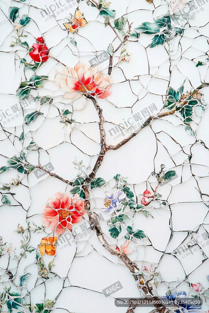 破碎的花卉图案