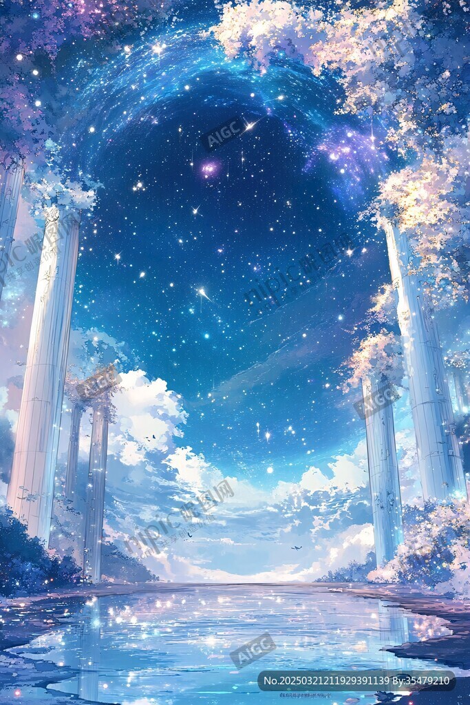 星光下的古罗马拱门