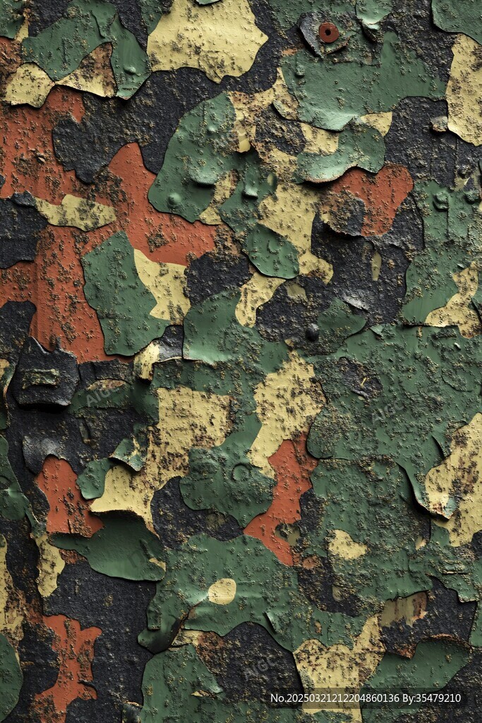 迷彩涂鸦的老旧表面