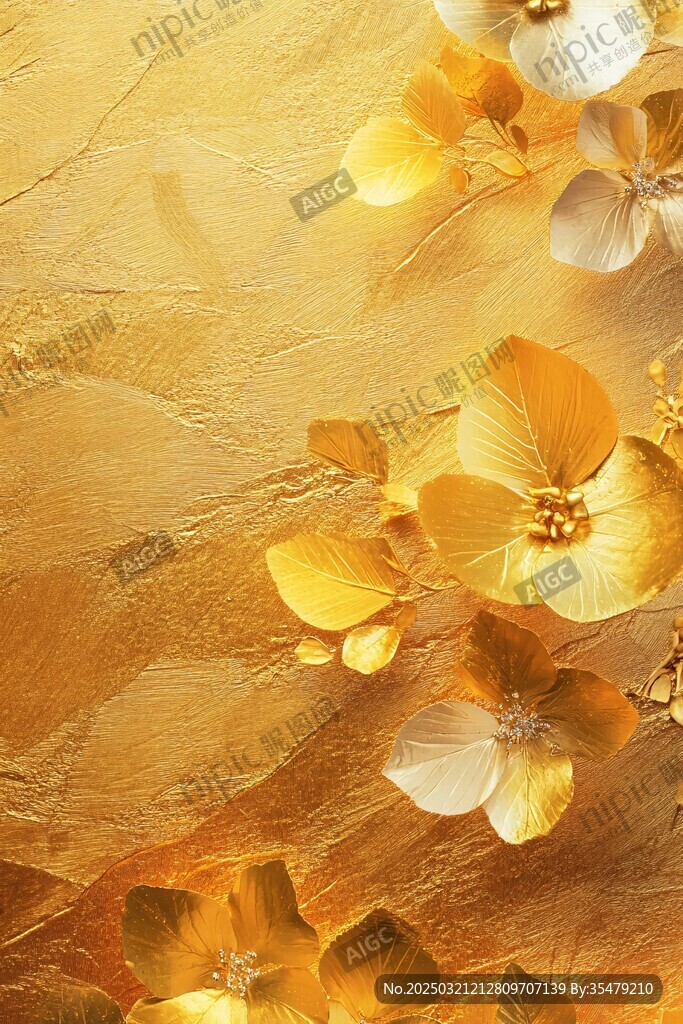 金色花卉艺术画