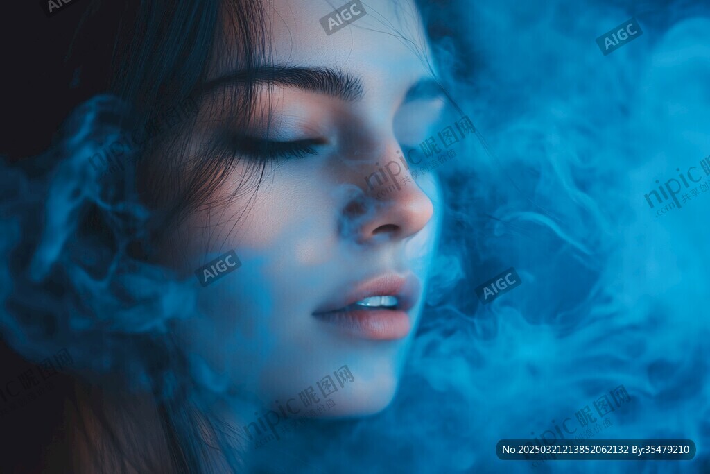烟雾中的女子
