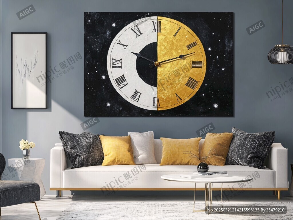 时尚星空钟表艺术画