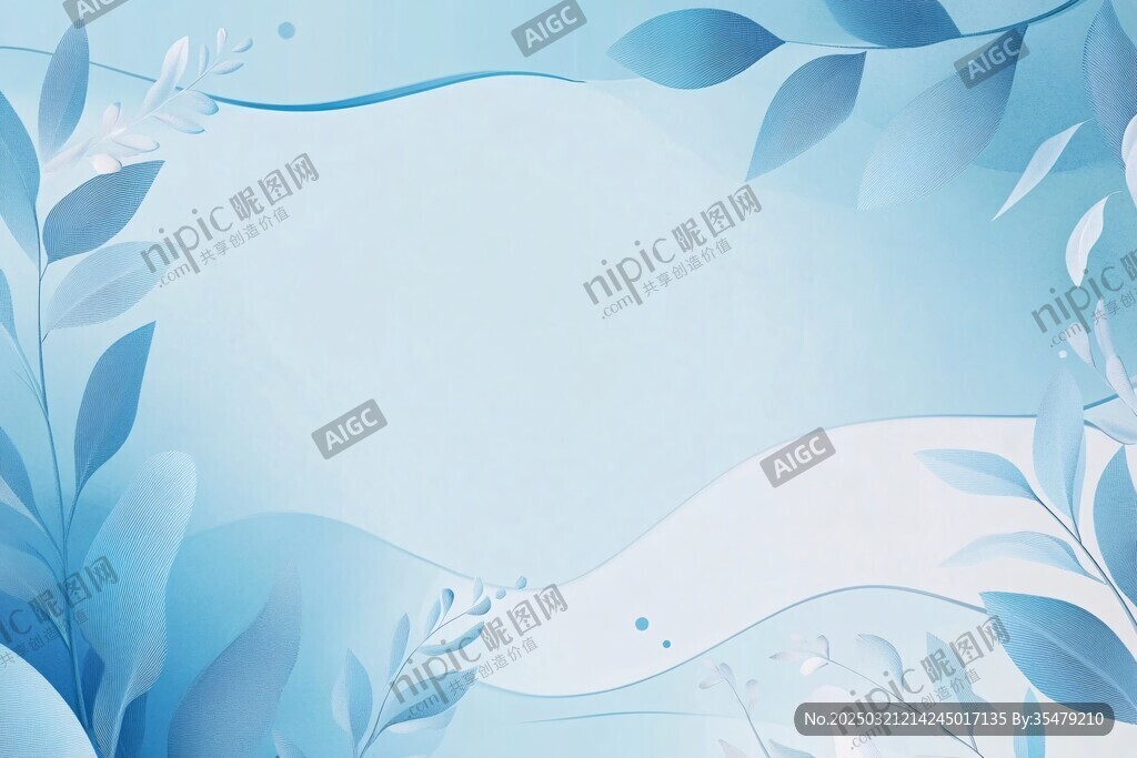 蓝色梦境中的植物世界