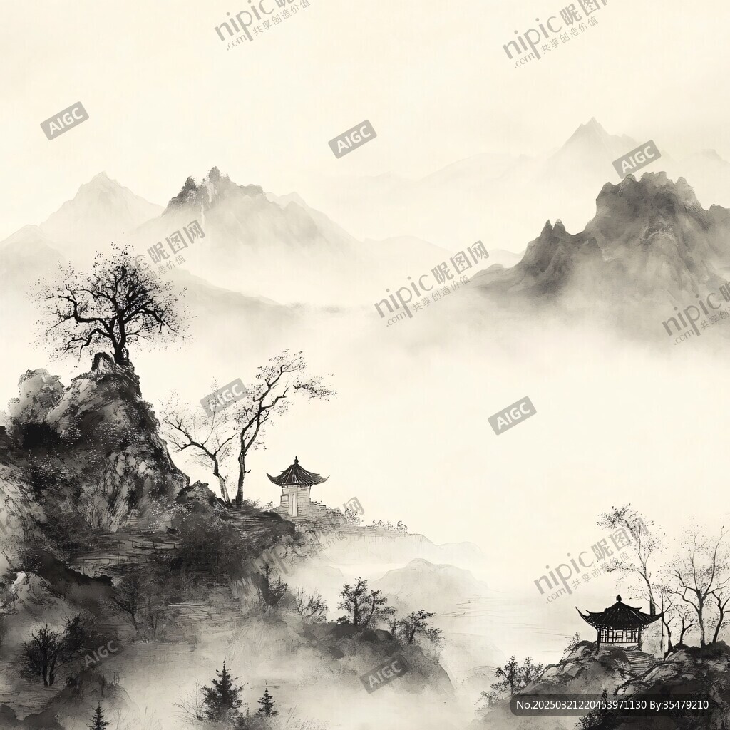 山水画中的中国风景
