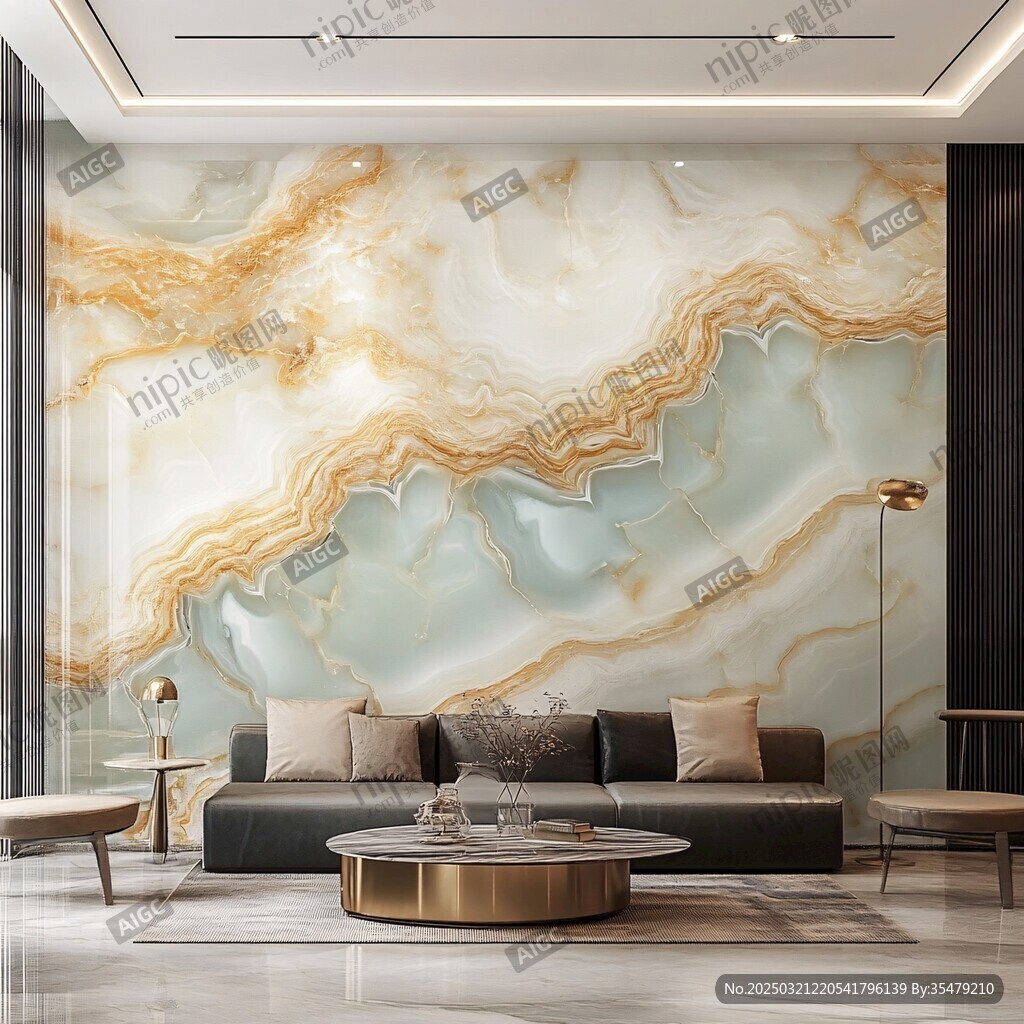 现代客厅 marble 墙艺术