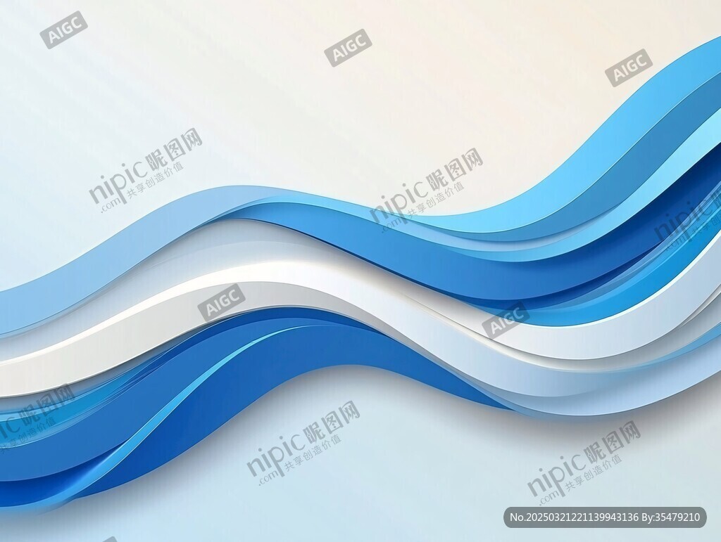 抽象蓝色波浪设计