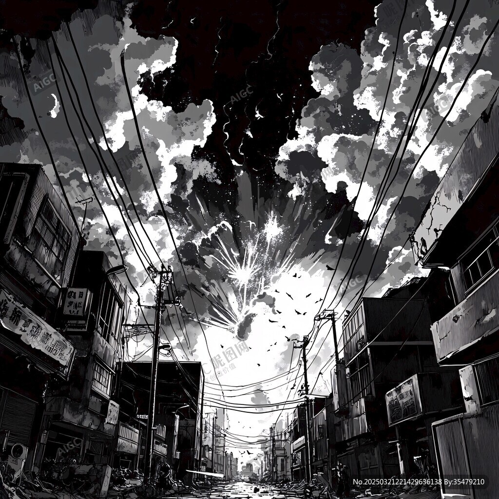 末日降临的城市街道