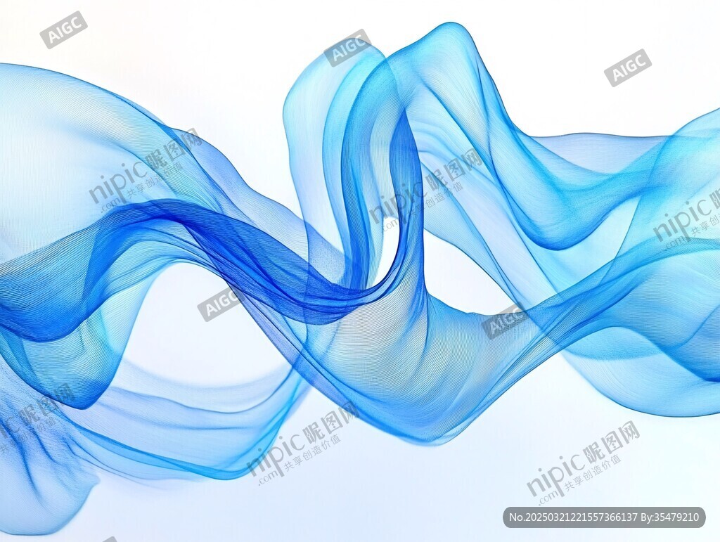 流动的蓝色抽象画