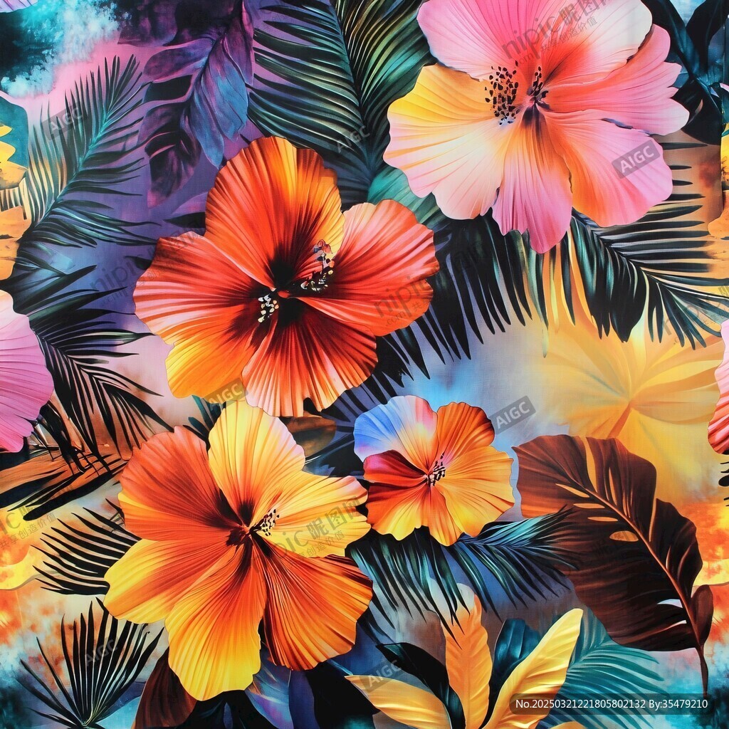 热带花卉图案