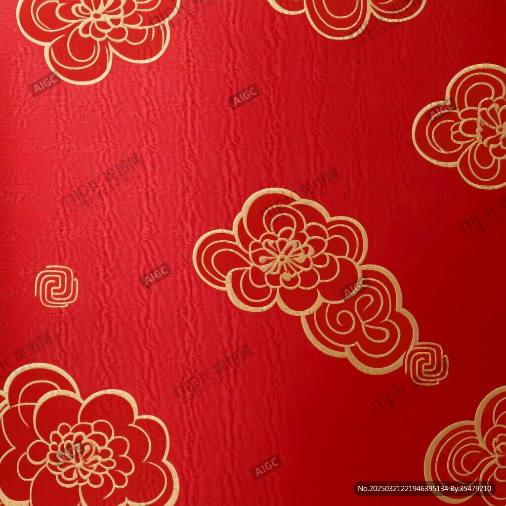 红色云纹图案