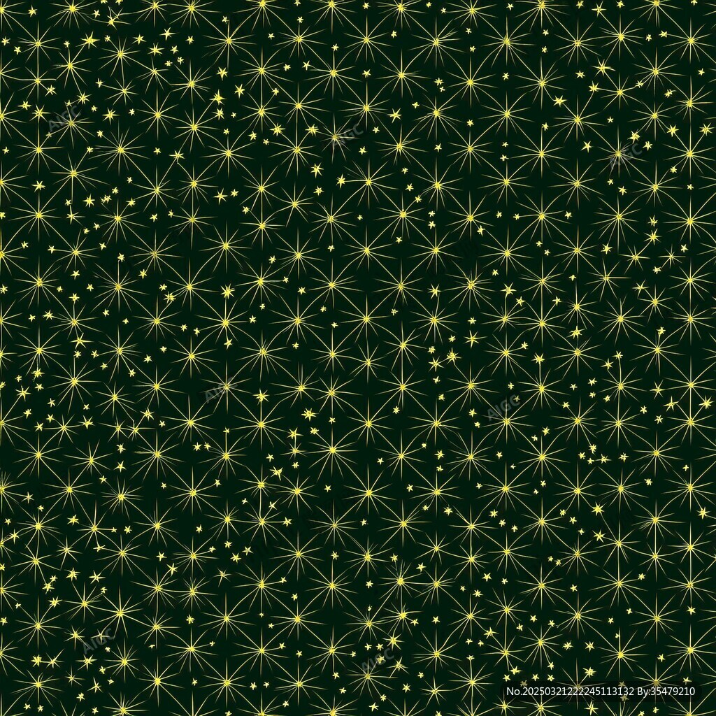 金色星芒在黑色背景上闪耀