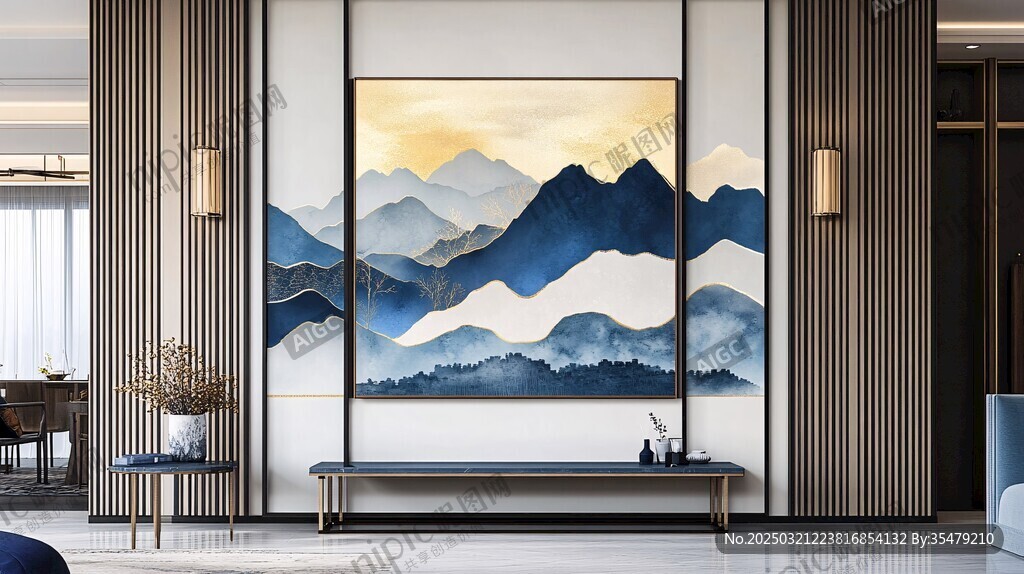 抽象山水画艺术品