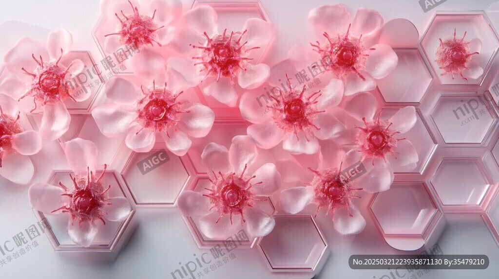 粉色花海中的六边形世界