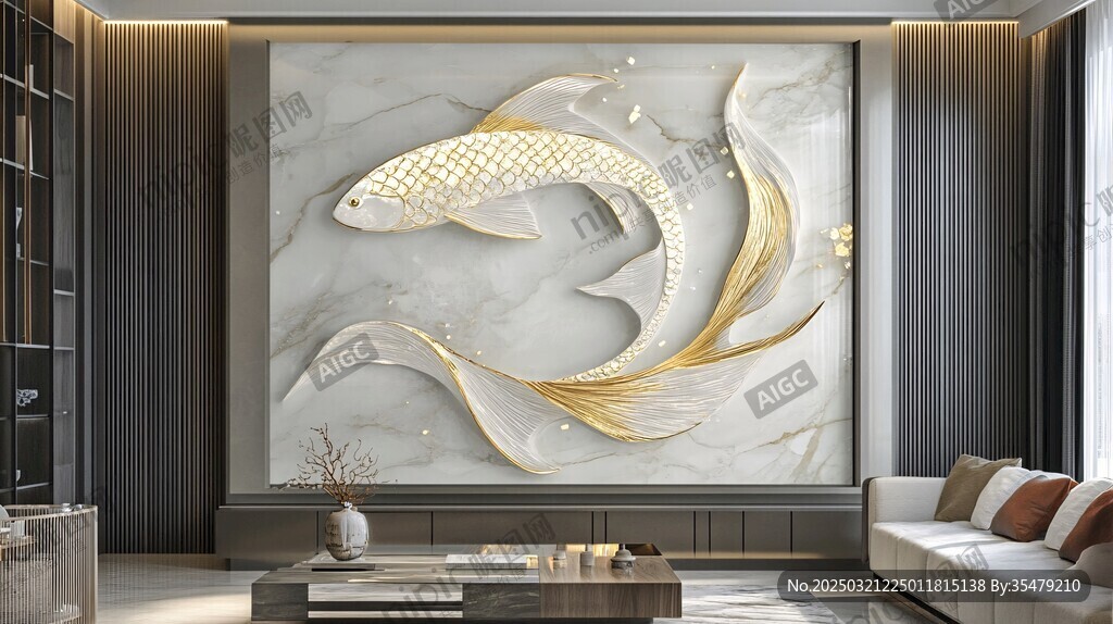 金鱼壁画
