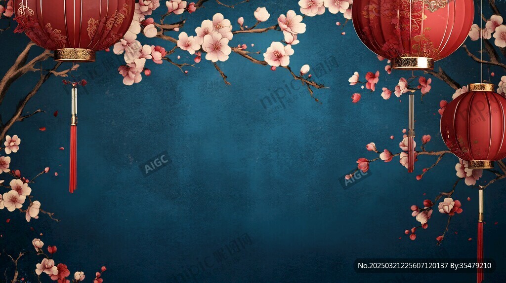 春意浓浓 红灯笼高挂