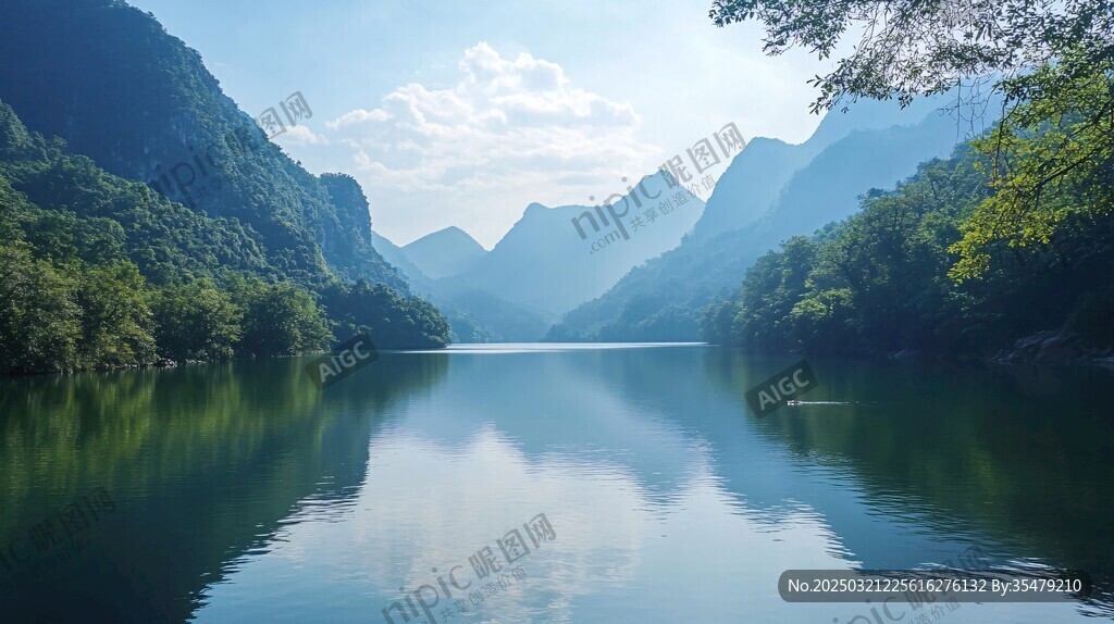 碧波荡漾 山峦叠起