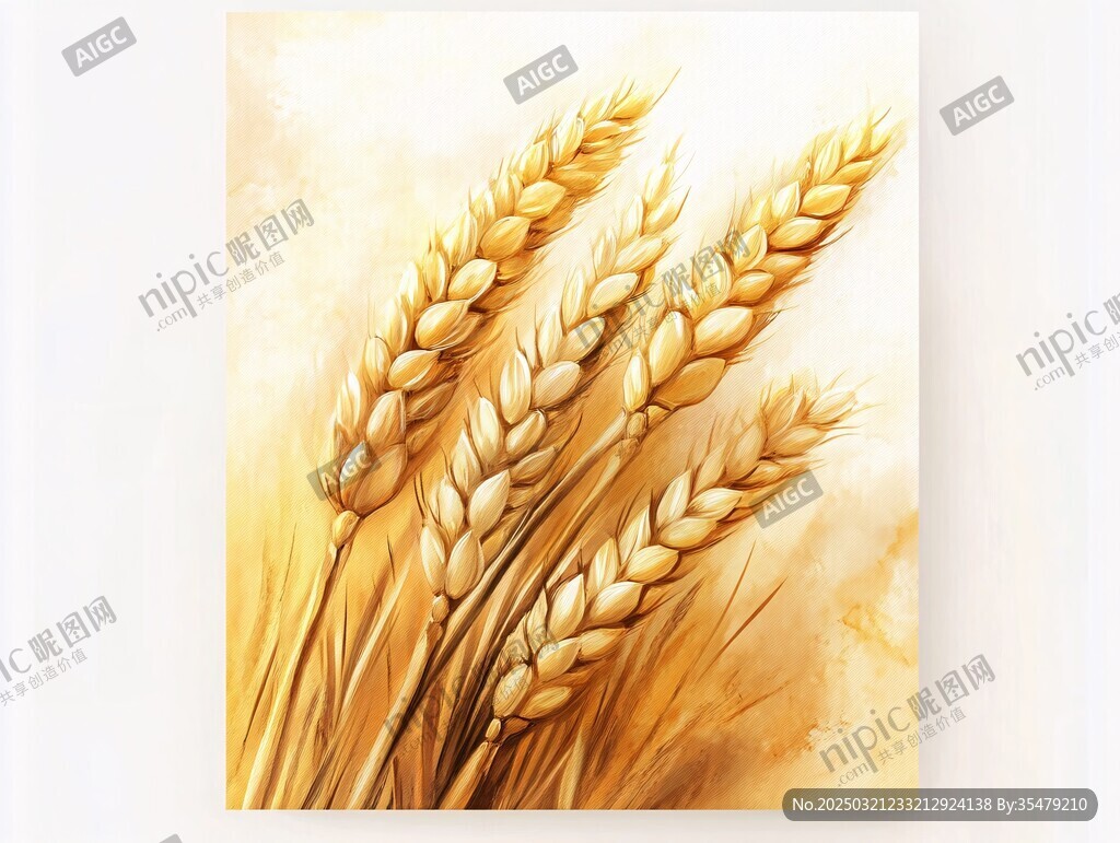 金色麦穗的画作