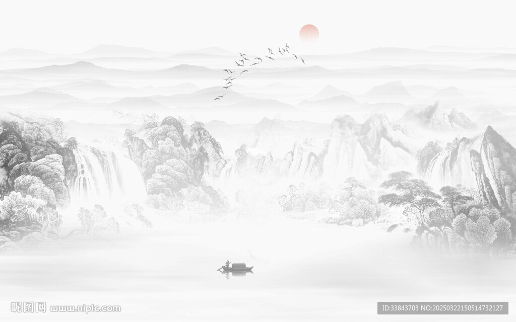 水墨画山水