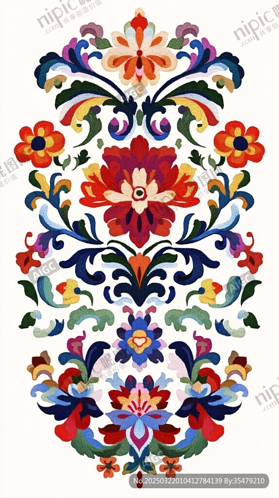 彩色花卉图案