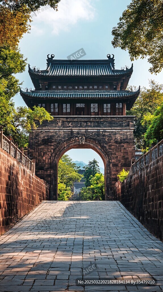 古代建筑之韵 绿树掩映下的宁静之地