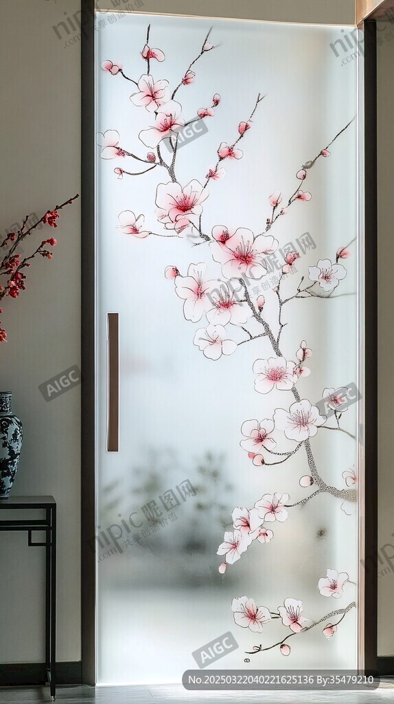 春日里 玻璃上的花朵