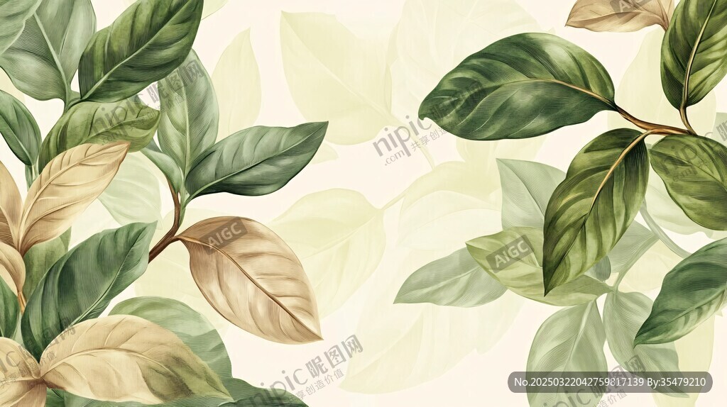 绿色植物叶子图案