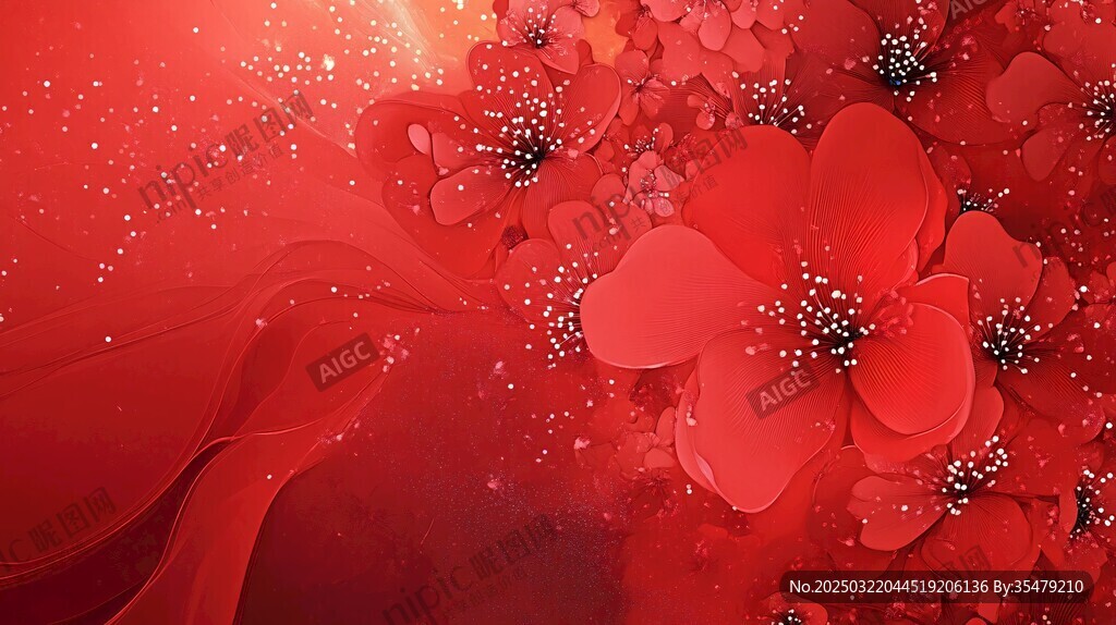 红色花瓣的数字艺术
