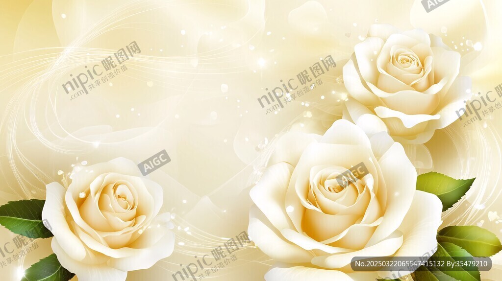 金色玫瑰花背景