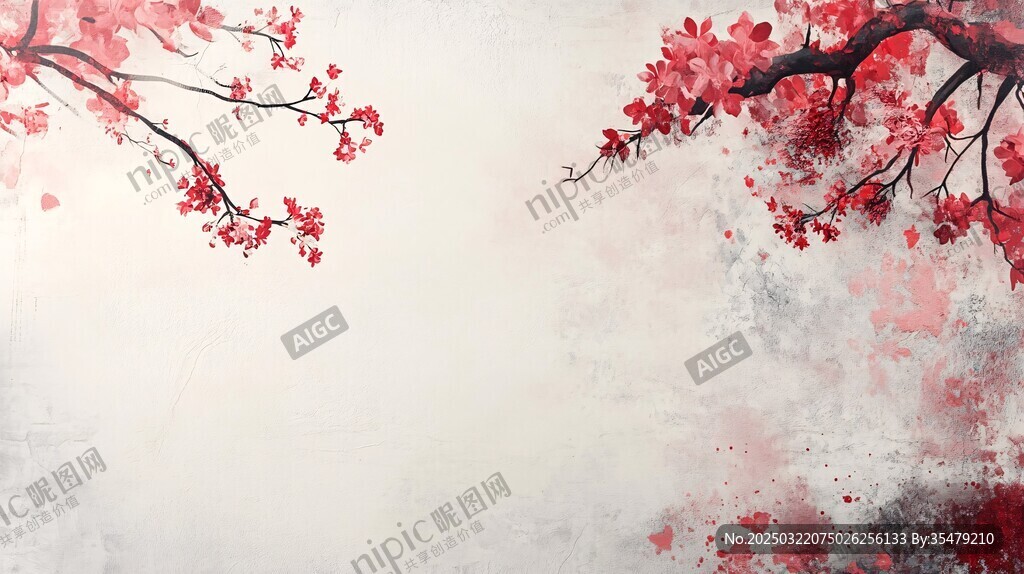 抽象艺术樱花画