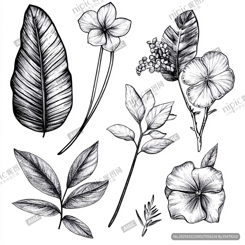 植物元素手绘集