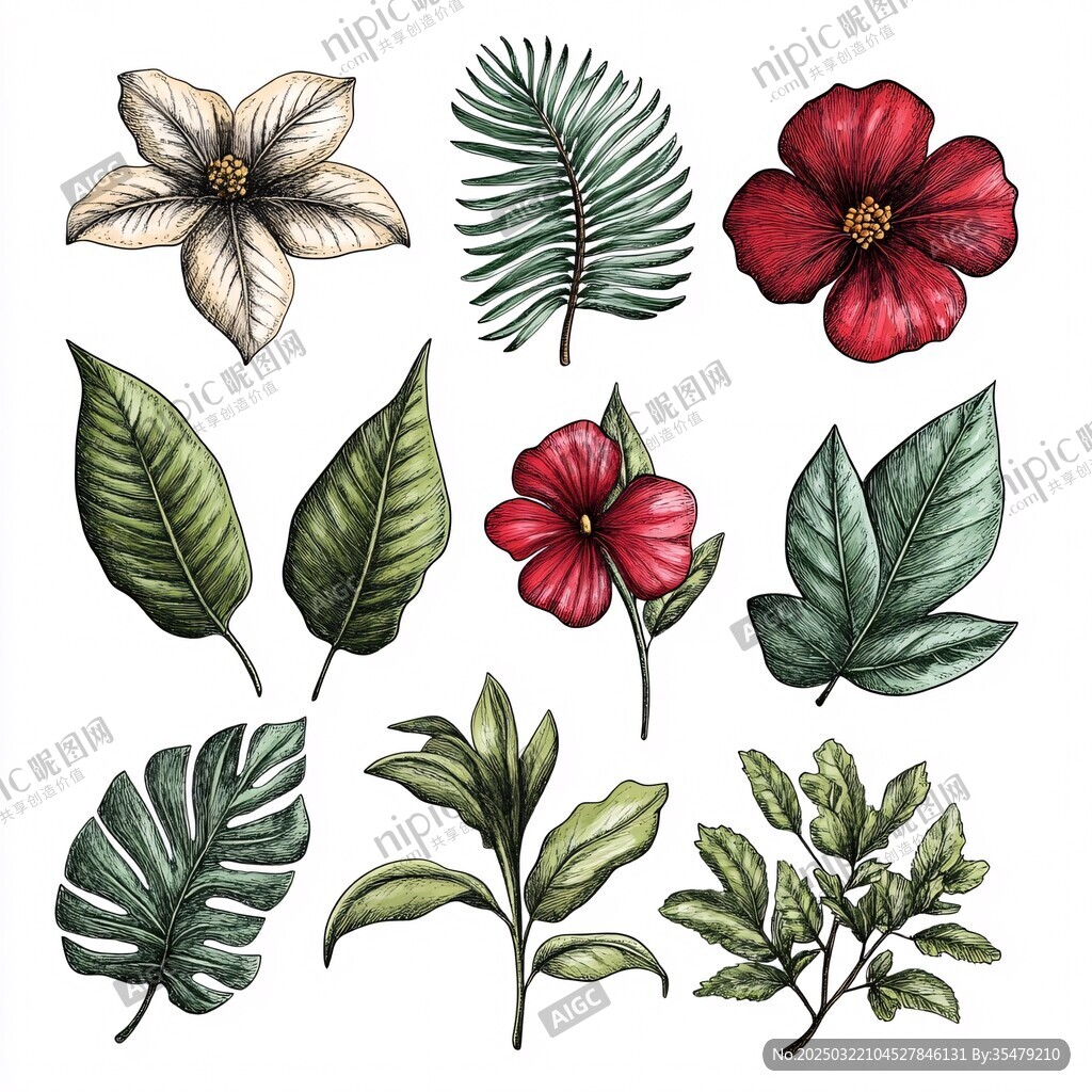热带植物元素