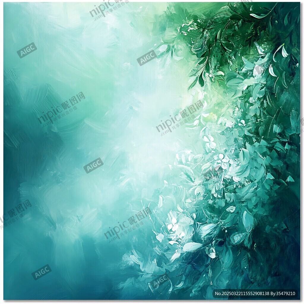 绿意盎然的油画
