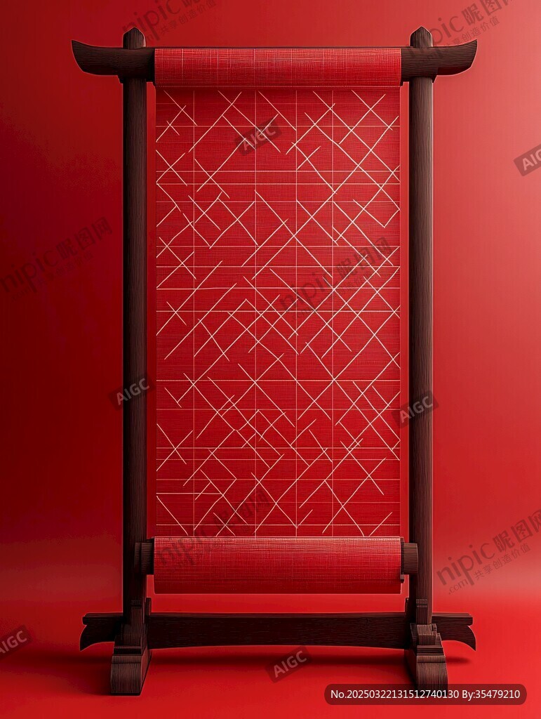 红色卷轴艺术