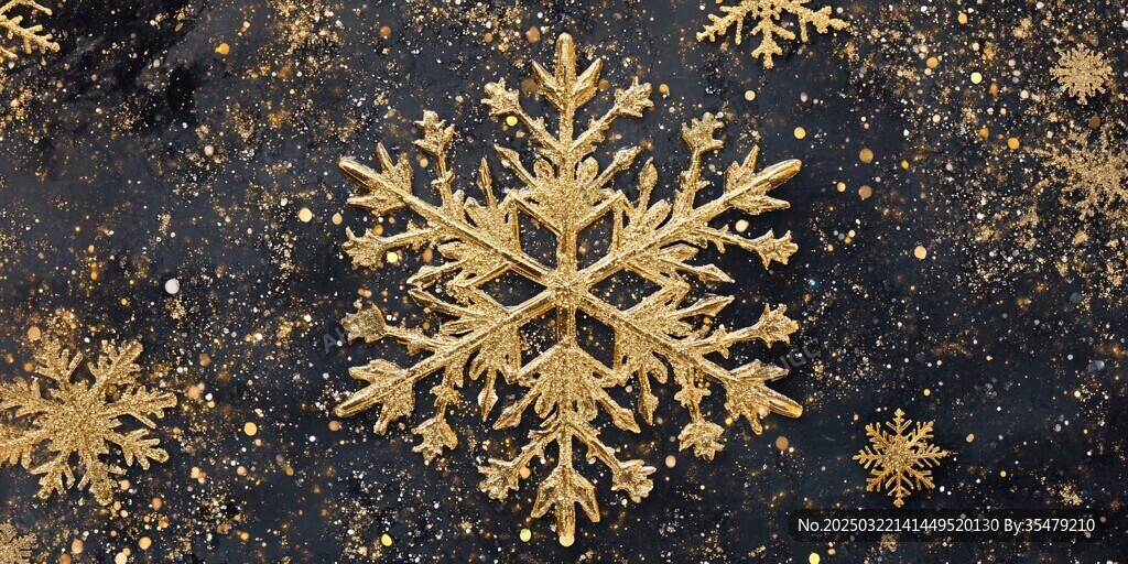 金色雪花星空