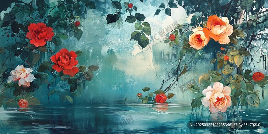 花卉油画作品