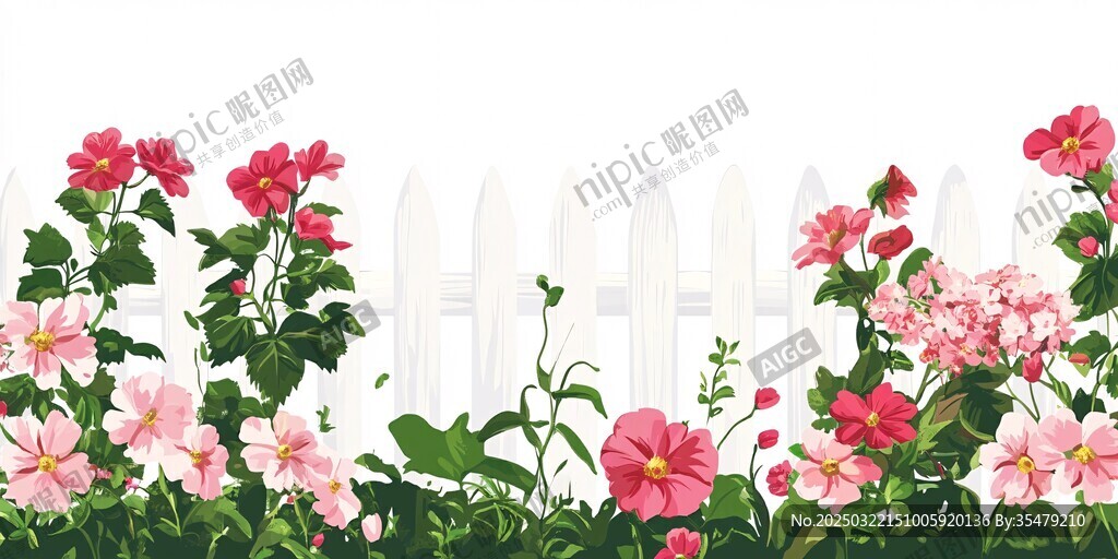 花园里的白色栅栏