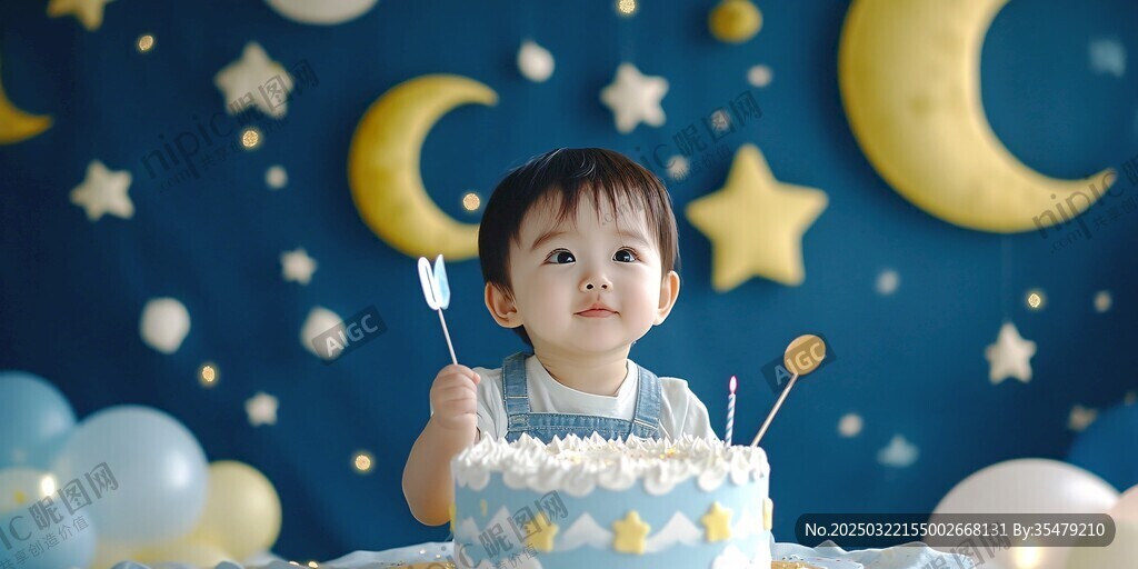 星空下的宝宝生日派对