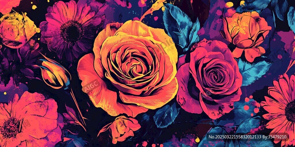 霓虹花卉艺术