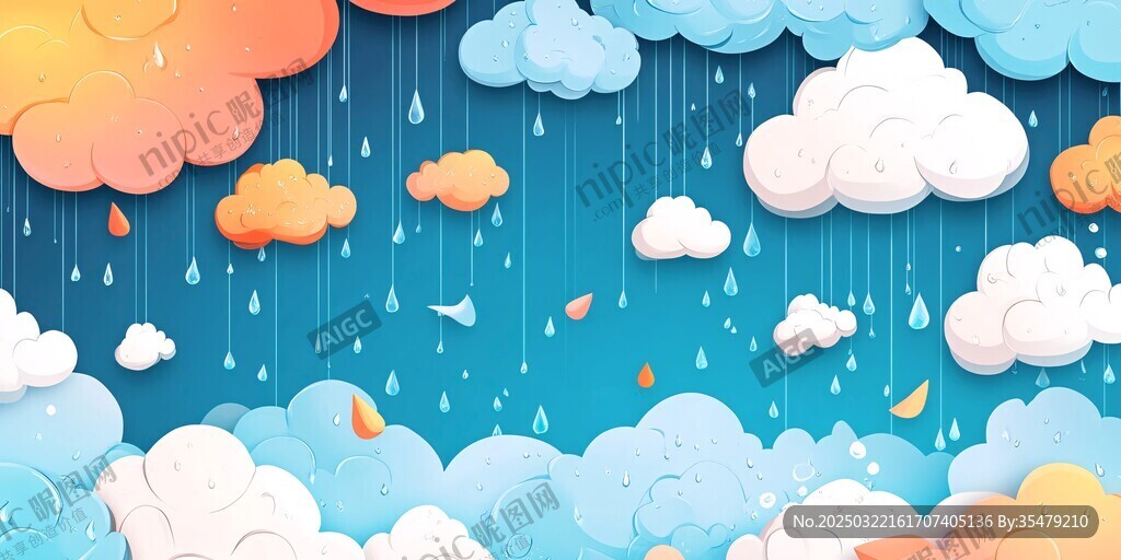 雨中云彩的奇幻世界