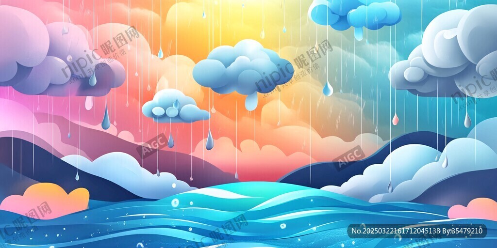 彩虹雨景