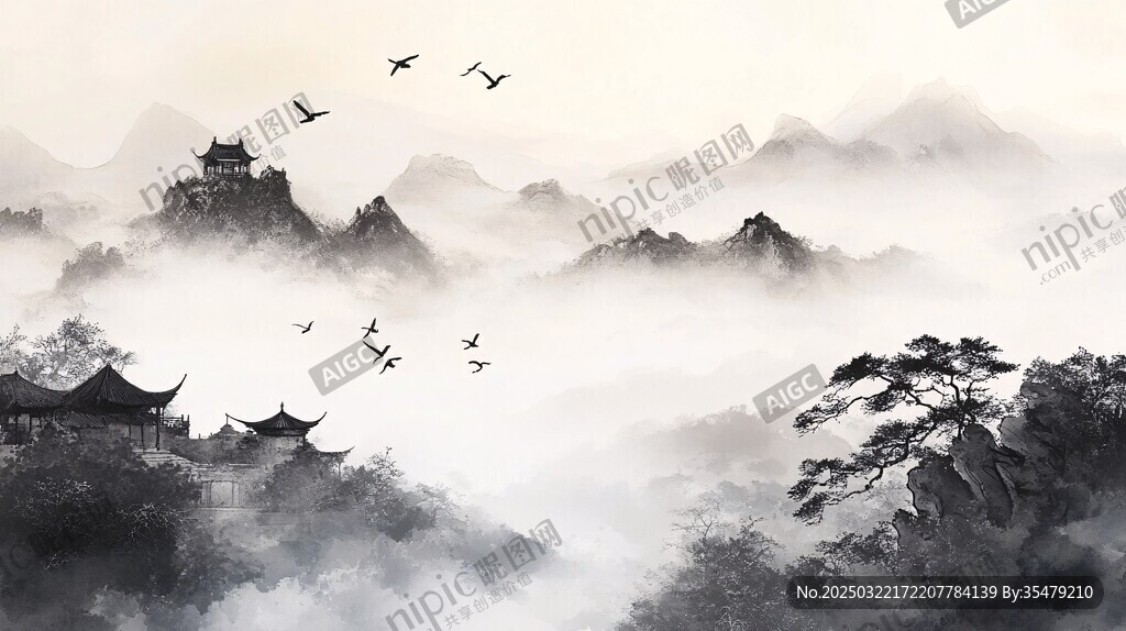 山水画中的中国风景