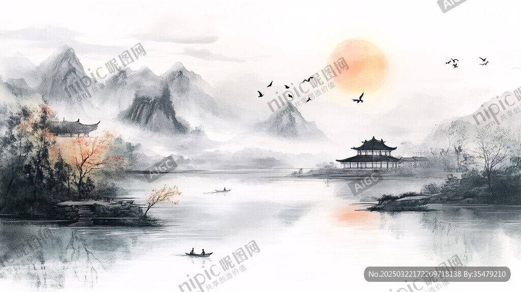 山水画中的中国风景