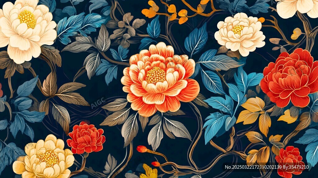复古花卉图案