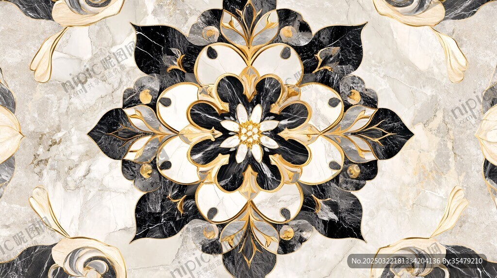 marble floral pattern