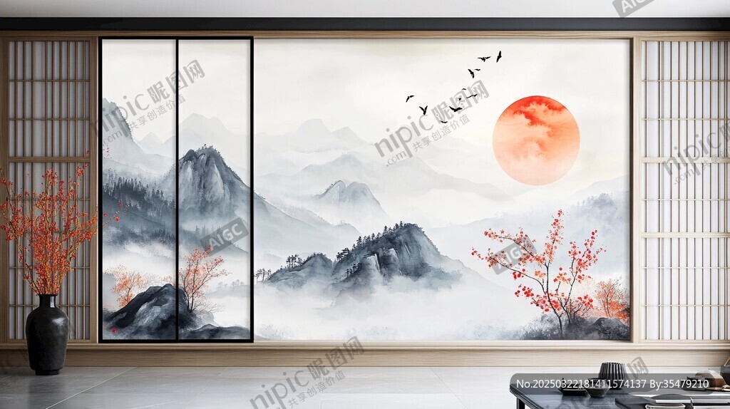 东方美学山水画