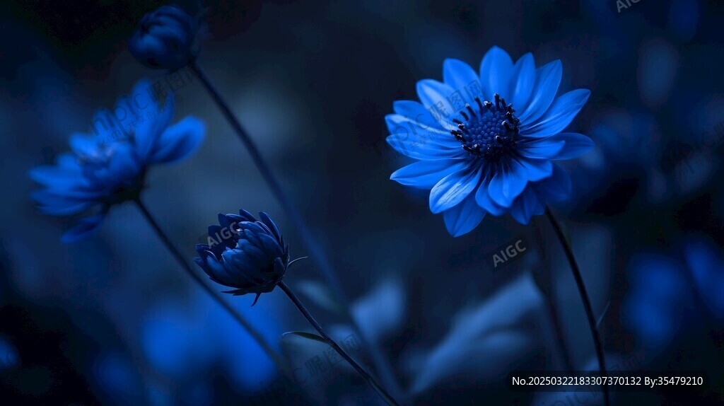 蓝色花卉的夜幕之谜