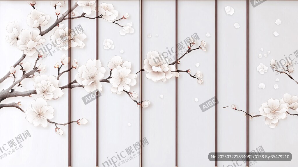 白色梅花图案的屏幕保护程序