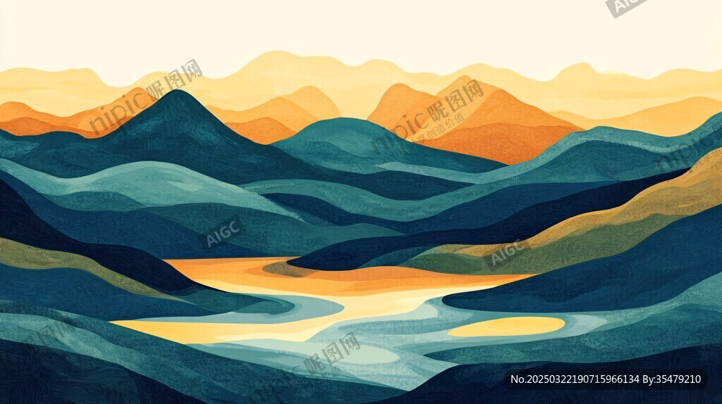 抽象山水画