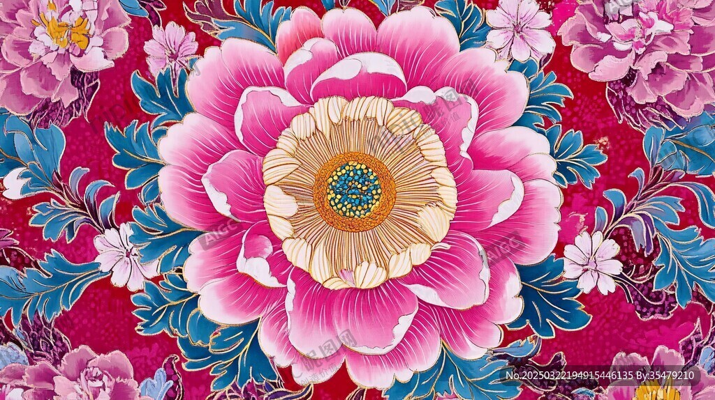 绚丽多彩的花卉图案