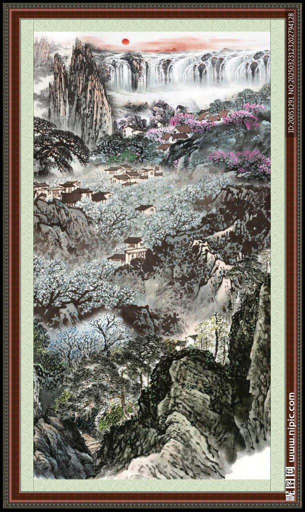 竖幅国画 
